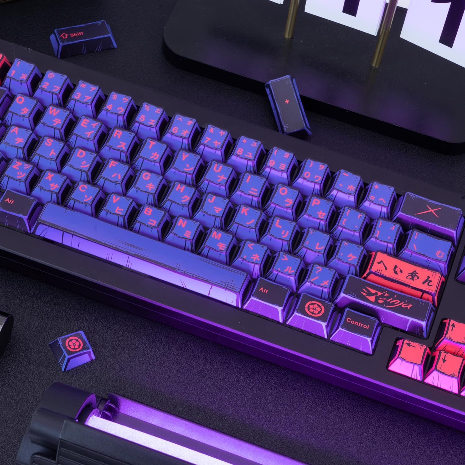 Amazon.com: GEKUCAP Purple Japanese PBT Custom Keycaps, 130 Keys